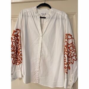 Chico's Elegant White embroidered Top